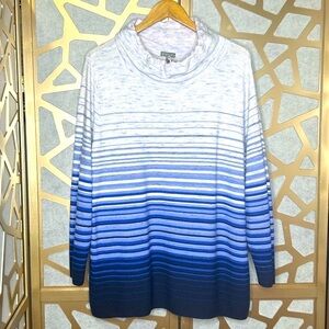 COWL-NECK SWEATER - OMBRÉ STRIPE